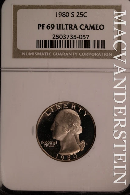1980-S Washington Quarter - NGC PF 69 Ultra Cameo - Scarce  Proof  #SLW631