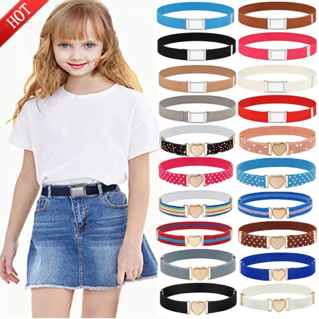 Kids Toddler Belt Elastic Stretch Adjustable Belt for Boys Girls with Buckle A