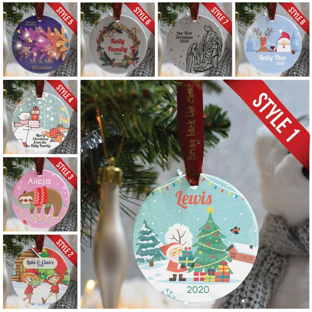 2020 Christmas Tree Hanging Ornaments Family Personalised Bauble Xmas Decoration
