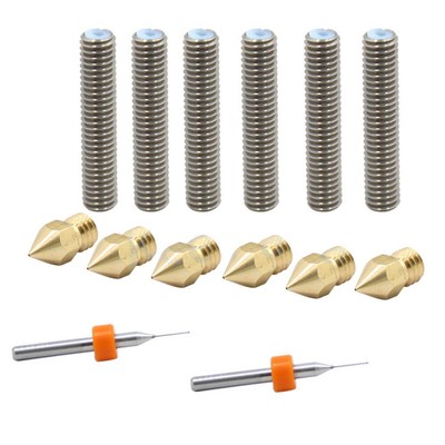 0.4mm SOFFIAGGIO Ugello Nozzle con tubi per Anet a8 mk8 Makerbot Reprap stampante 3d 