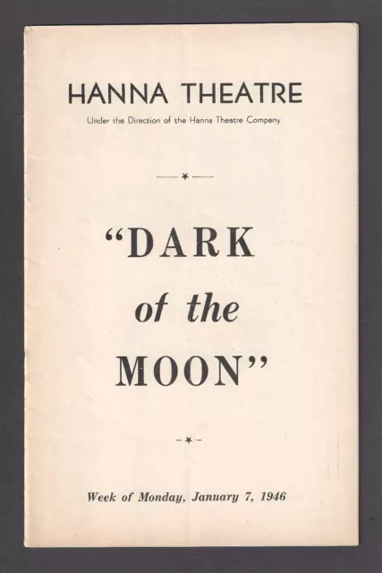 "Richard Hart "OSCURO DE LA LUNA" Maggy Lynn/Paul Byron 1946 Cleveland Playbill