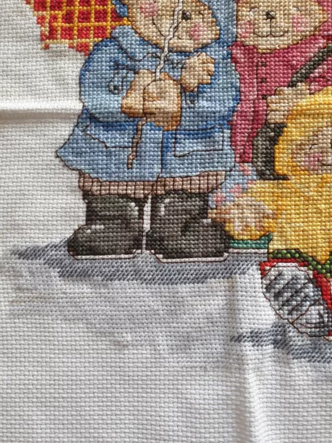 Completed Cross Stitch Country Companions Umbrella Weather 7" x 9" 3