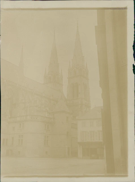 France, Moulins (Allier), La Cathédrale  Vintage citrate print.  Tirage citrat