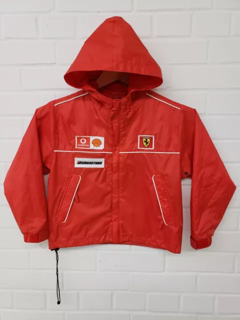 Ferrari F-1 Shell Vodafone Racing Red Rain Jacket Windbreaker Kids Toddler 1-2