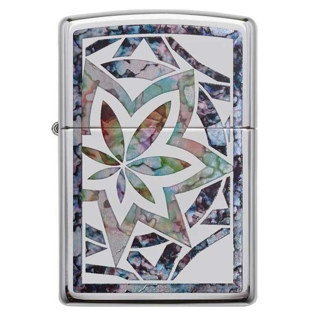 Zippo Lighter Fusion Leaf High Polish Chrome Windproof Pocket New Box Marijuana