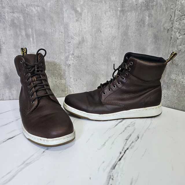 DR MARTENS MENS 13 Rigal Leather Mid Boots AirWair Brown Lace Up