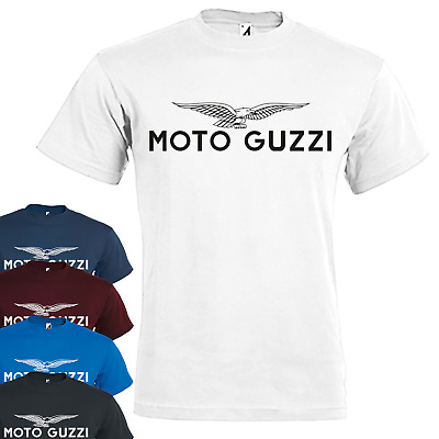 T shirt Uomo in cotone  Moto Guzzi Maglietta estiva a manica corta con stampa