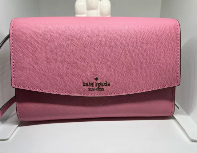 Kate Spade LAUREL WAY WINNI Leather Crossbody Phone Shoulder Bag Pink NEW