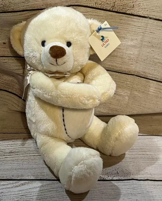 NWT Plush Gund Baby Ivory Neutral Bear Welcome Little One Honeypot 319680 B9