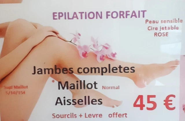Epilation forfait cire jetable basse température institut princesse juan les pin