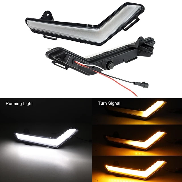 For Can Am Defender 2020+Front LED Daytime Running Lights Flowing Turn Signal
