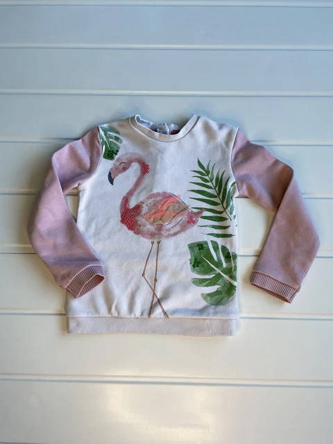 Felpa Ragazza Età 2-3 Anni Flamingo Paillettes Dettaglio M&S
