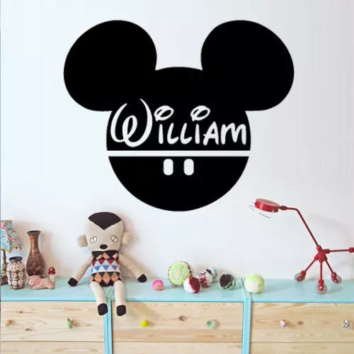 Wall Stickers custom baby name Mickey mouse head vinyl decal decor Nursery kids