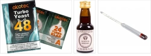 Kit de inicio de WHISKY ESCOCÉS Alcotec 48 ingredientes hidrómetro claro