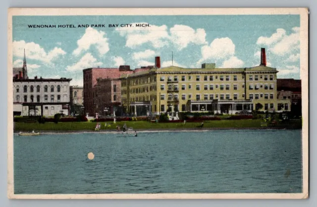 Bay City Michigan MI Wenonah Hotel & Park Postcard 1915-30
