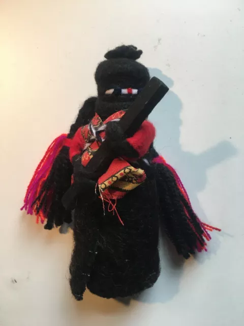 Handmade EZLN Zapatista Doll Chiapas 5.5 in Wool 14 cm Mexican Folk Art