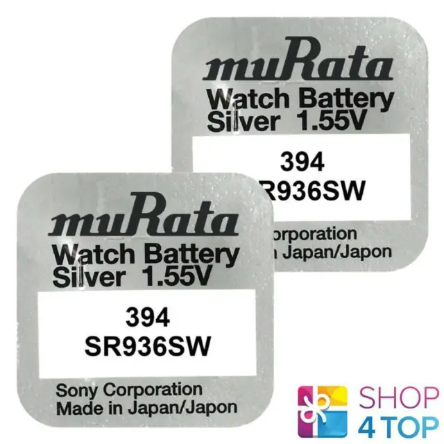 2 Murata 394 Sr936Sw Batterien Silver Oxide 1.55V Sony Watch Battery 2022 Neu