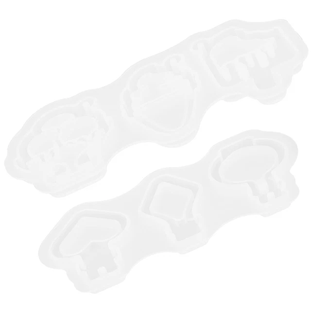 2 Pcs Creative Keychain Molds Quicksand Mold Silicone Keychain Accessories