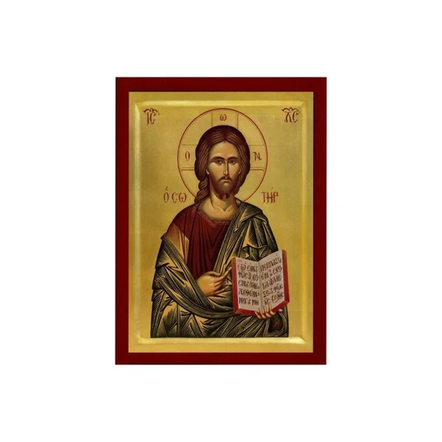JESUS CHRIST ICON Savior, Handmade Greek Orthodox icon of our Lord ...