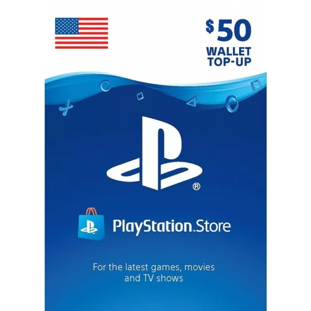 Sony US Playstation Network Playstation Store PSN USD 50 Dollar Code PS5 PS4