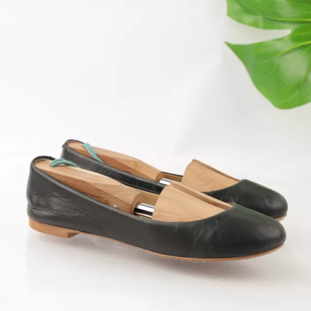 Lucky Brand Women's Entaill Ballet Flats Size 6.5 Black Leather Slip-On Casual