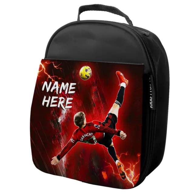 GARNACHO Lunch Bag Man Utd School Boy Football Lunchbox Personalised NL50