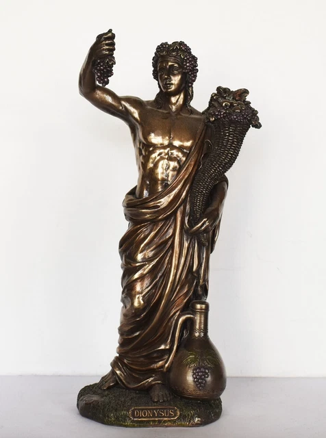 Dionysus Bacchus - God of Wine, Fertility, Madness - Cold Cast Bronze Resin Dionysus Bacchus - God of Wine, Fertility, Madness - Cold Cast Bronze Resin