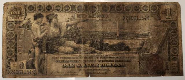 1896 $1 Silver Certificate Educational Note FR# 224 in G/VG Condition