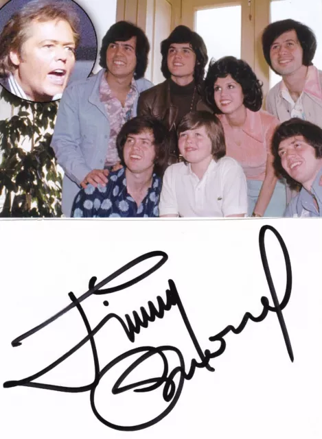 Jimmy Osmond -  Long Haired Lover from Liverpool - SIGNED ALBUM PAGE + PHOTO.