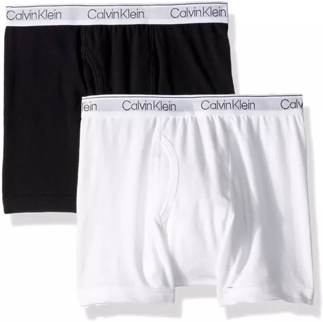 Calvin Klein 263907 Kids Boys 2 Pack Modern Cotton Boxer Brief Underwear Size L