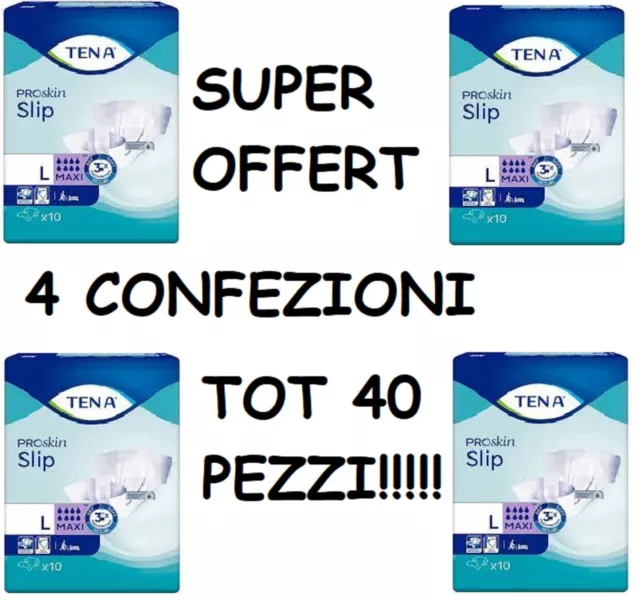 Pannolone Per Incontinenza  Tena Proskin Slip Maxi L 10 Pezzi offerta 4 confezi