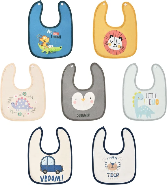 2 Bavaglini Impermeabili In Plastica EVA Per Bambini - Con Tasca, Lavabili, 31x28 Cm, Dai 6 Mesi - Foto 7