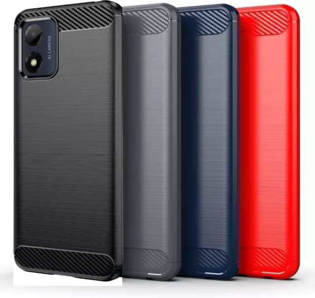 For Motorola Moto E13 Case Slim Silicone Carbon Fibre Shockproof Gel Phone Cover