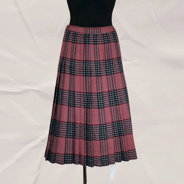 Jupe À Carreaux Sym Vintage 80'S Woolmark Boho Tartan. Taille : M. Fabriqué...