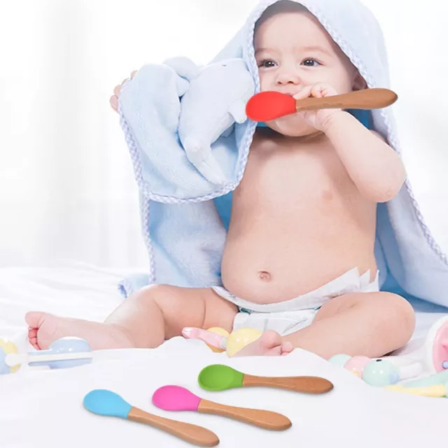 Spoon Children's Tableware Feeding Wooden Handle Baby Eat&Drink Utensils