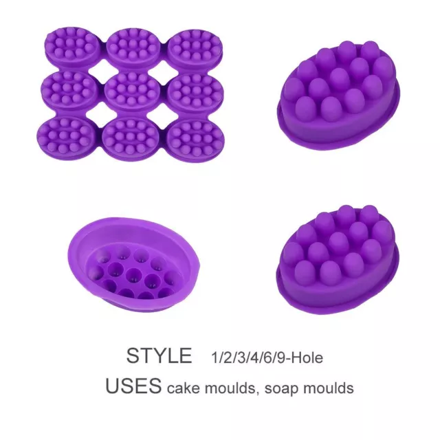 New Silicone 3D Oval Shape Resin Essential Oil Soap Molds Massage Therapy Mould 2