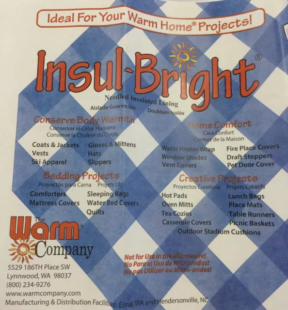 Insul - Bright Heat Resistant Wadding: 112Cm Wide : Price Per Half Metre