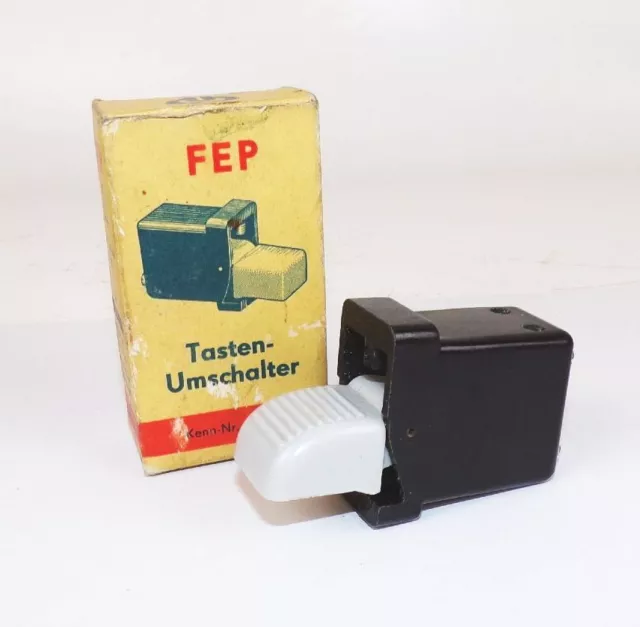 FEP button switch black grey with original packaging classic car Trabant Wartburg switch