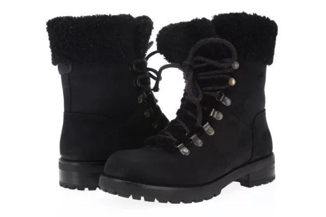 UGG WOMEN S FRASER Boots BLACK Sheepskin Lining Size 9 1018896 Water Resistant 149.99 PicClick