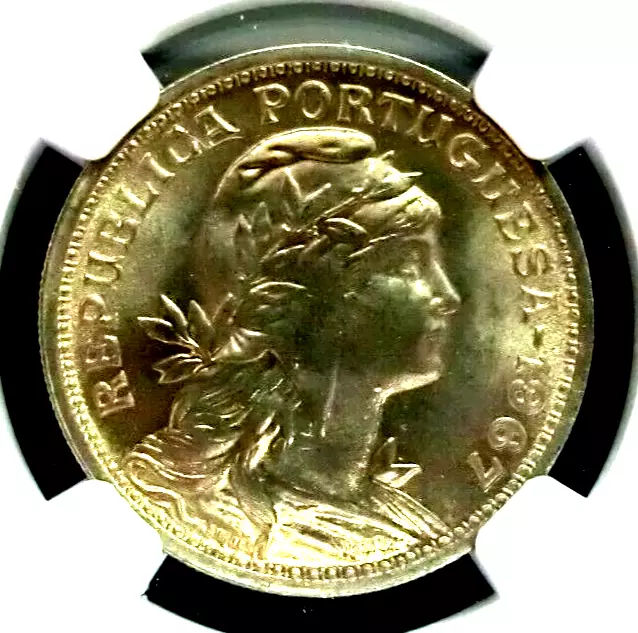 NGC MS67-Portugal 1967 Liberty Head 50 Centavos Super GEMBU Scarce