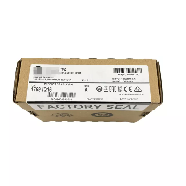 New Sealed Allen-Bradley 1769-IQ16 CompactLogix 16 Pt 24VDC D/I Module 1769IQ16