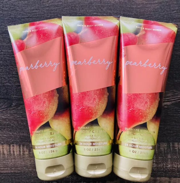 3-Pack Bath & Body Works PEARBERRY Ultimate Hydration Body Cream 8 oz New