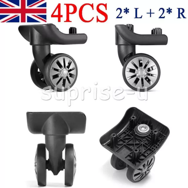 4PCS/Set Luggage Suitcase Replacement Wheels Swivel Casters Wheel UK