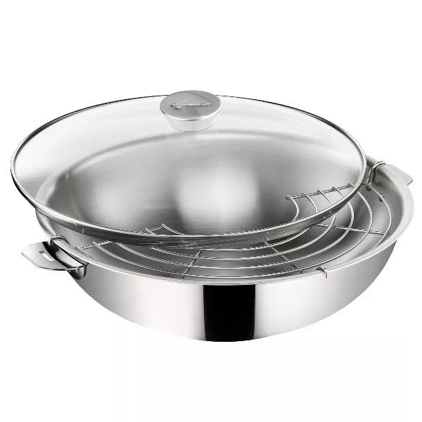 Lagostina 30 cm wok mit glasdeckel