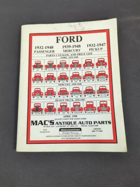 Vtg 1997 Macs Antique Auto Parts Catalog Ford 1932-1948 Passenger Mercury Pickup