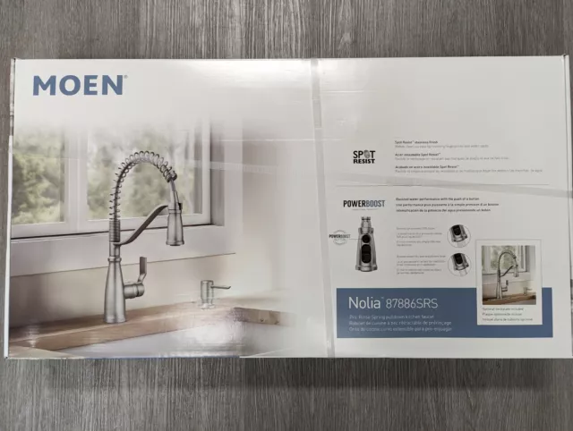 Moen 87886SRS Nolia Stainless-High Arc Pulldown Kitchen Faucet W/ Soap Dispenser