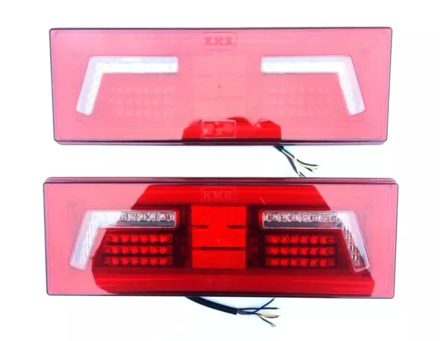 2x LED Rückleuchte 5 Funktionen Neon Effekt 12V 24V Traktor Bagger mit 2 Dreieck 3