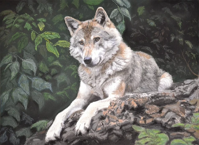 Toile Imprimée Loup - Affiche Peinture Déco Salon - Sans Cadre (Neuf)
