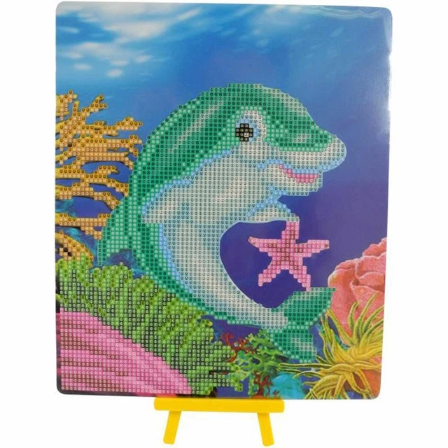 Diamond Dotz Delfin Diamond Painting Malen mit Diamanten ab 6 Jahre 25 x 21 cm