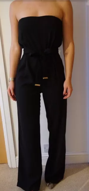 Brand new Zara Black Strapless Belted Jumpsuit - size Xs